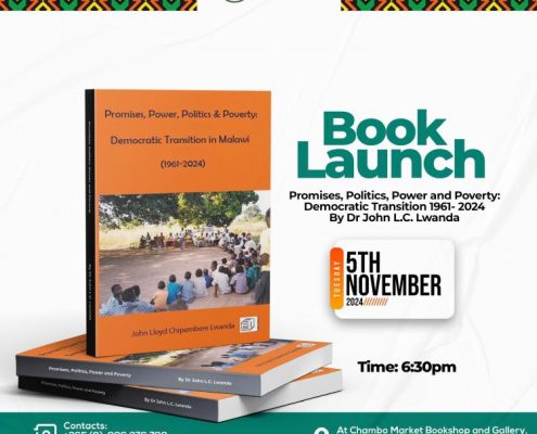 Book launch at Chambo Market Bookshop and Art Gallery in Lilongwe for John Lwanda's Promises, Power, Politics & Poverty: Democratic Transition in Malawi (1961-2024)